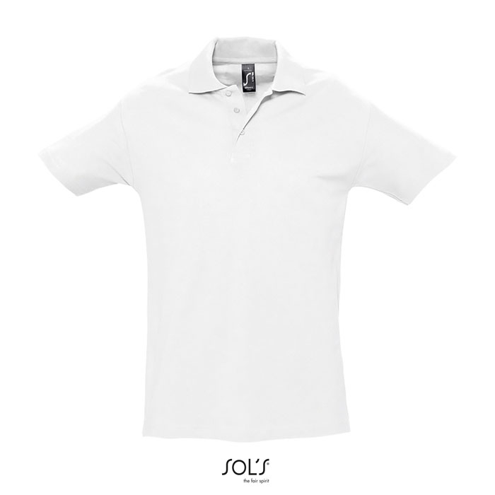 Polo en coton publicitaire homme 210g - SPRING Blanc 1
